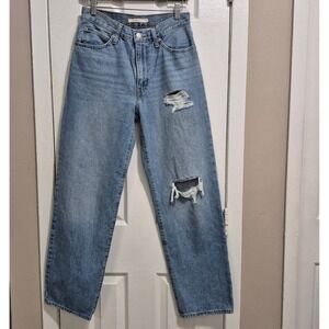 Levi Strauss Co 94 Baggy Jeans Light Wash Distressed Denim Size 27